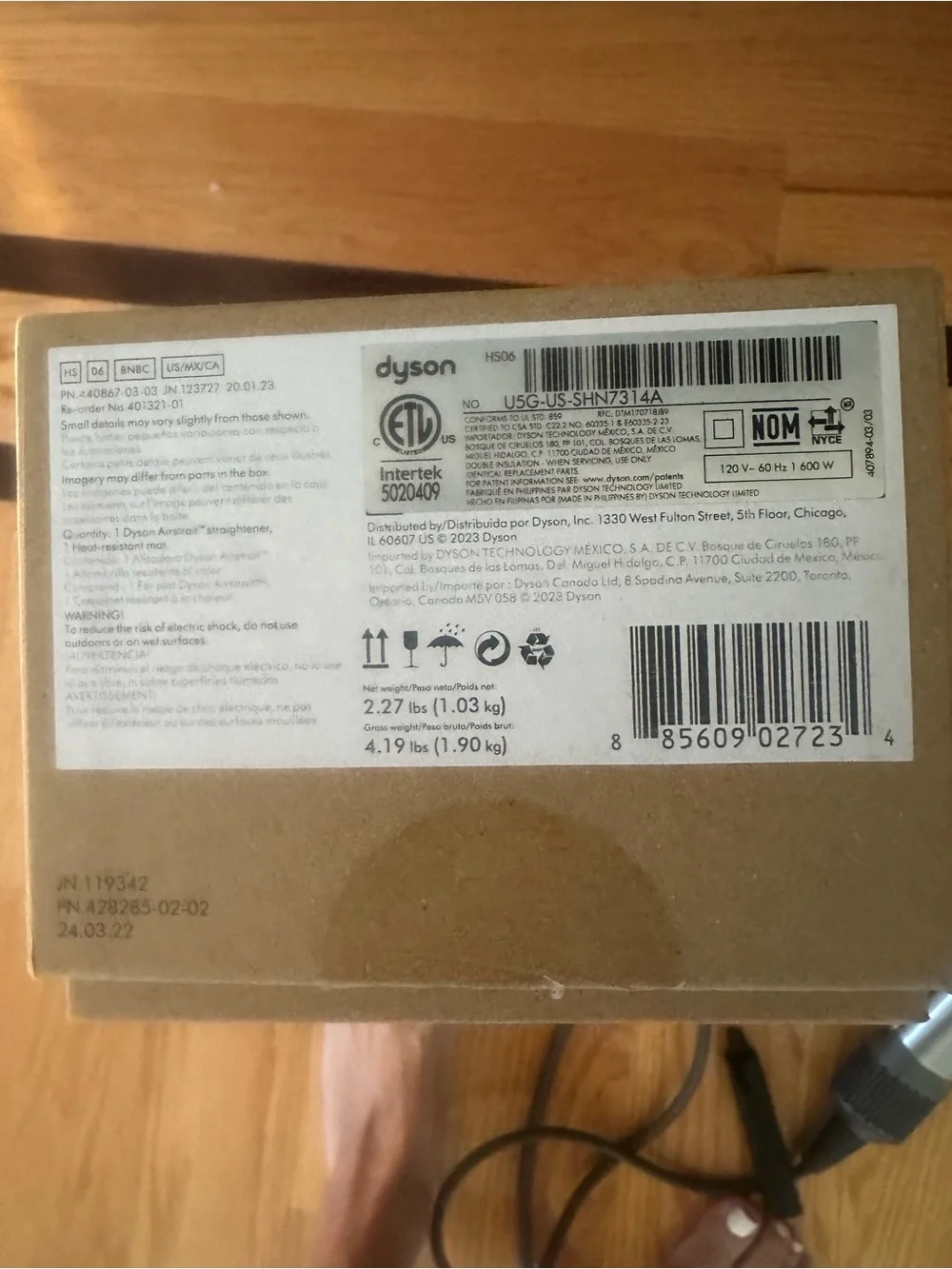 Dyson Silver and Rose Gold Hair Straightener
